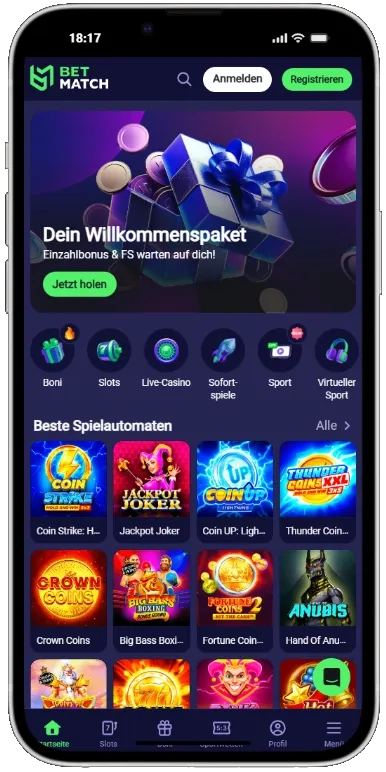 Mit kínál a Betmatch Casino alkalmazás?