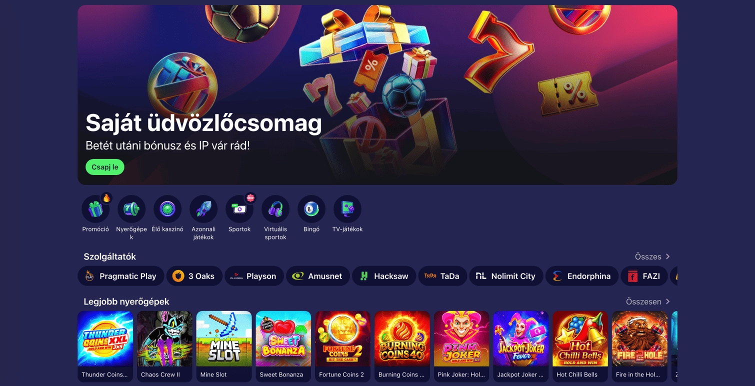Betmatch Casino Magyarország — Hogyan regisztráljon, tegyen befizetést és játsszon népszerű nyerőgépeken
